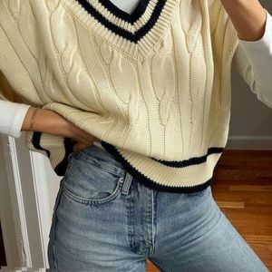 Oak + Fort Sweater Vest Cropped Knit